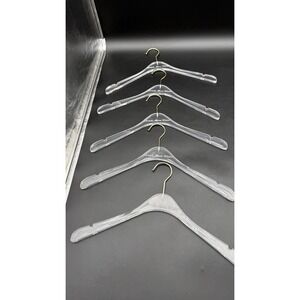 Acrylic Clear Lucite Hangers -‎ 10Pack Matte Gold Hooks - Hangers